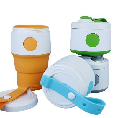 Folding Silicone Collapsible Coffee Cup Custom Logo Odorless 395ml