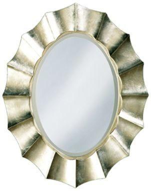 Metal Frame Sunflower Round Wall Mirror 24 X 36 Antique Gold For Dressing Room