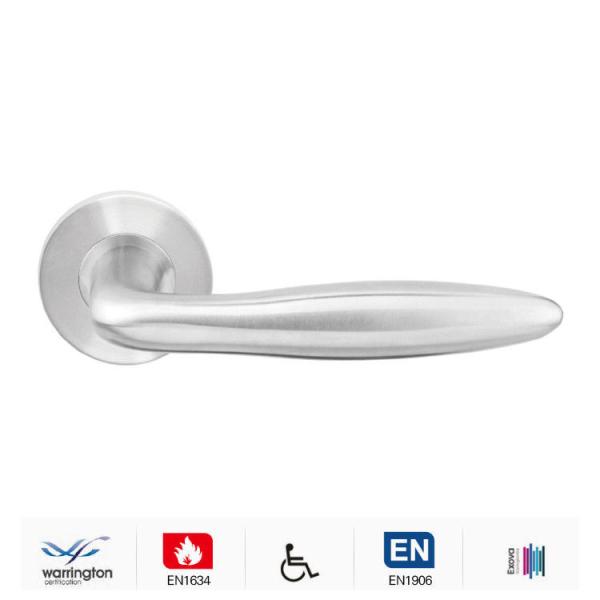 Modern door handle entry priority with CE/EN for entrance and front door