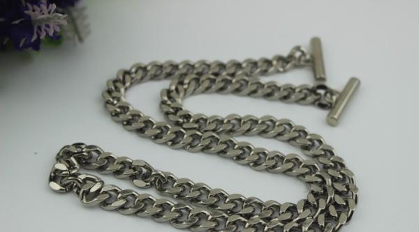 High end iron material 3 color flat shape 8 mm width metal crossbody chain bag