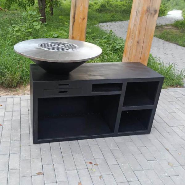 Black 4ft Corten Steel Barbecue  2mm Portable Steel Grill