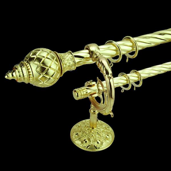60CM Antique Brass Window Curtain Rods Home Decor Living Room