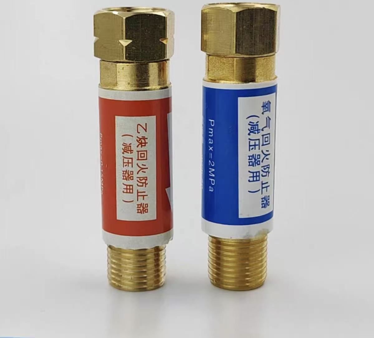 Hose End Flashback Arrestor for Welding Torch , Oxygen & Acetylene Brass Flame Arrester , Safety Flash Back Preventer with Barb Fitting for Oxy-fuel Cutting Welding