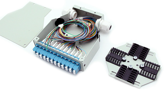 8 Ports SC LC Din Rail Splice Fiber Terminal Box with Grey Metal