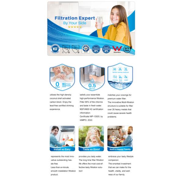 Замена картриджа фильтра воды для бытового холодильника LT500P совместим с холодильником