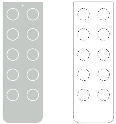 Interruptor de controle remoto flexível do toque da membrana overlay com adesivo traseiro