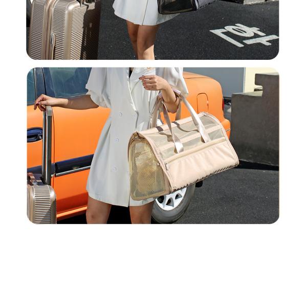 Sacs de voyage pour animaux de compagnie Portable en nylon Portable de luxe Porteur pour chiens de compagnie Ventilation extérieure