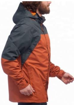 Breathable Mens Waterproof Coat , Quick Dry Brick Black Hiking Rain Jacket