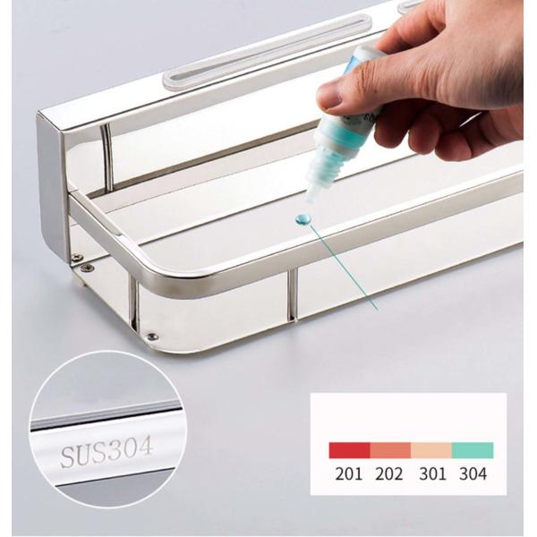 OEM ODM Wall Mounted Kitchen Shelf With Mirror Polished Stainless Steel 304 Material