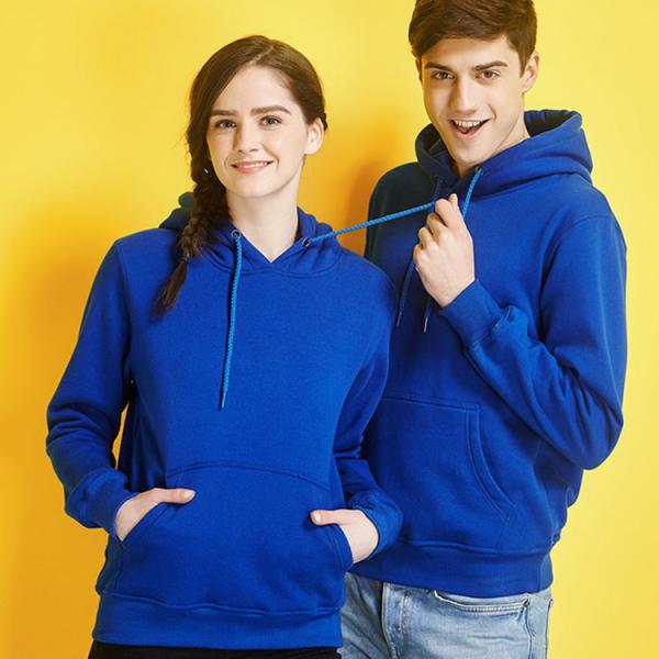 Custom Sports Unisex Plain Hoodies Pullover Blank Streetwear White Blue