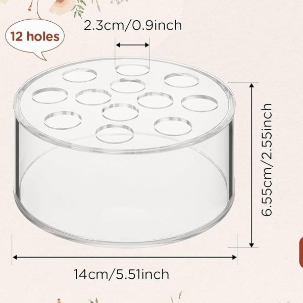 12 agujeros caja de flores acrílicas redondas soportes florales para decoración del hogar o mesa de bodas