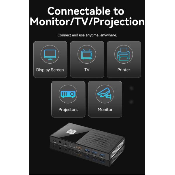 Intel N100 / N200 Mini Desktop PC LPDDR5 16G RAM Windows 10/11 Linux Mini Desktop