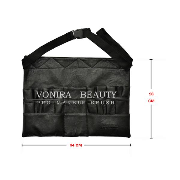 Sac cosmétique de ceinture de maintien d'unité centrale de cuir de tablier professionnel de maquillage pour l'ensemble de kit de brosse