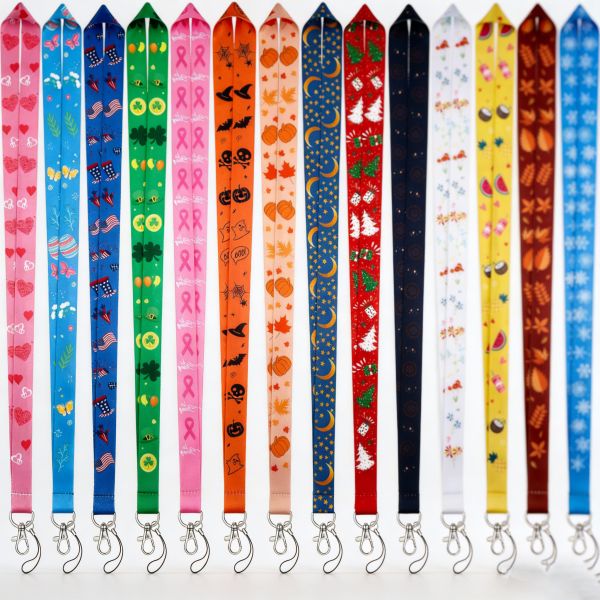 Customizable eco-friendly polyester lanyards with 1.5cm width are perfect for holding mobile phones.