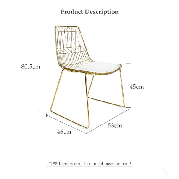 Outdoor Wedding Metal Wire Chairs Simple Style Metal Frame Wire Side Dining Chair