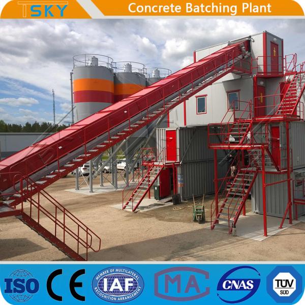 Planta de procesamiento por lotes por lotes concreta móvil de HZS180 2x55KW