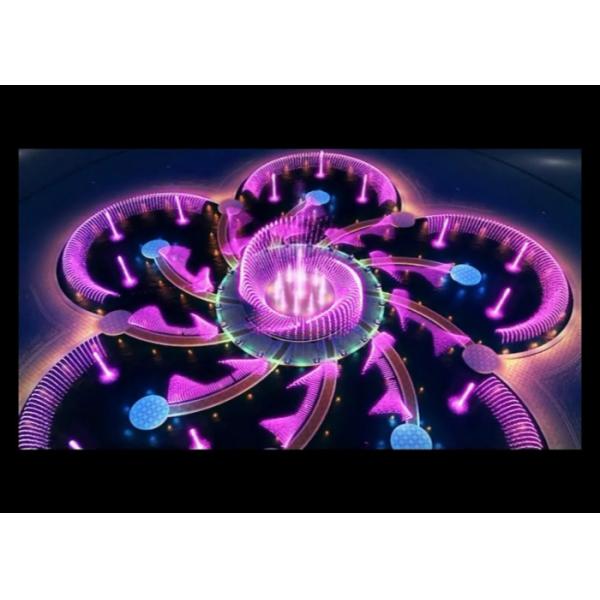 Polygon Shape Mini Musical Fountain , Colorful Flower Water Dance Fountain Systems