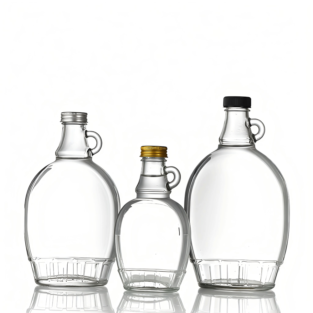 100ml 250ml 375ml Clear Flat Glass Bottle With Food Grade Screw Cap