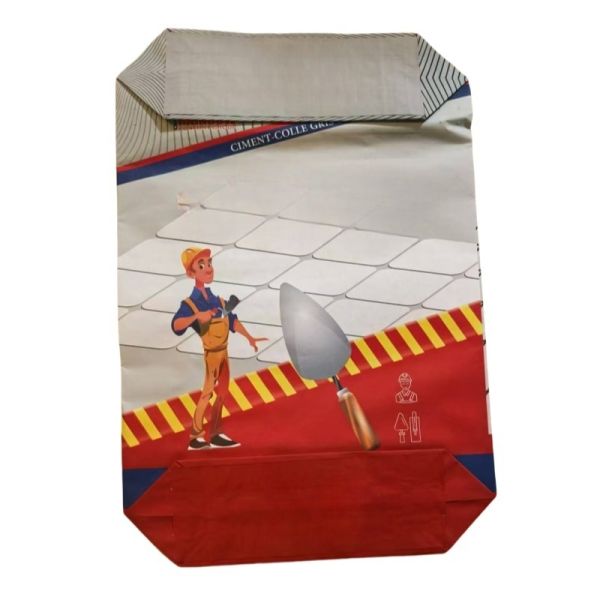 20kg 25kg 40kg 2 Ply Paper Bags / Kraft Paper Cement Bags With Adhesive Powder