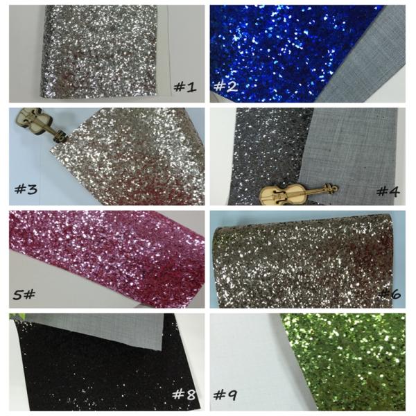 Eco Friendly Craft A4 Size Pu Glitter Fabric Sheet Metallic Glitter Fabric