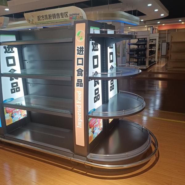 estante echado a un lado Q195 3 de acero de la estantería de la exhibición del supermercado de 1200m m