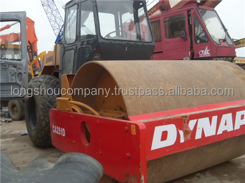 37 KW Used Dynapac CA30 CA25 Road Roller Drum Single Drum Roller For Road Construction