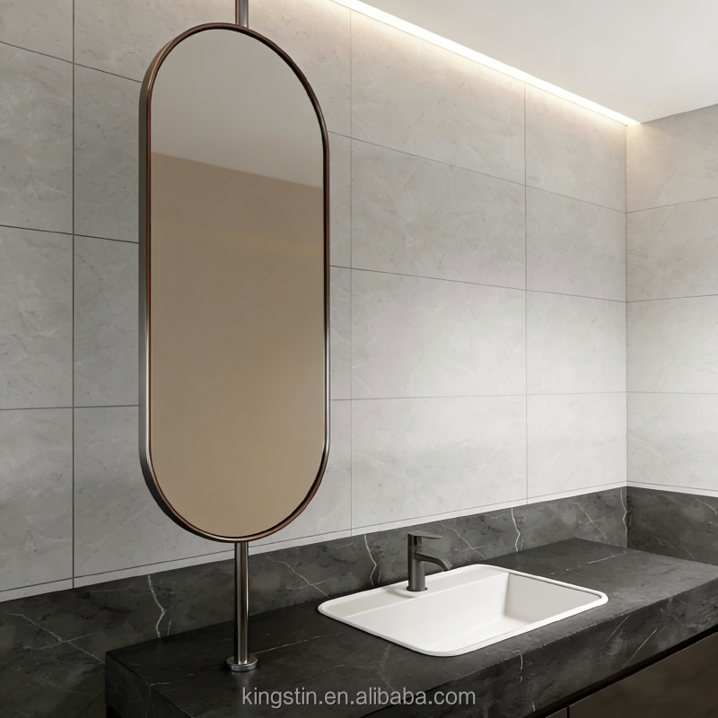 Kingstin Nordic Style Suspender Runway Style Back Illuminated Hotel Bathroom Mirror Ceiling Suspended Mirror