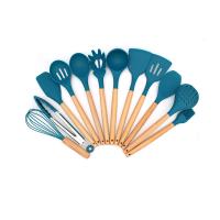 O utensílio durável dos acessórios da cozinha ajustou o punho de madeira do silicone 12pcs/Set