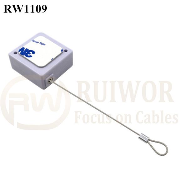RW1109 Square Retail Security Tether Plus Size Customizable Fixed Loop End
