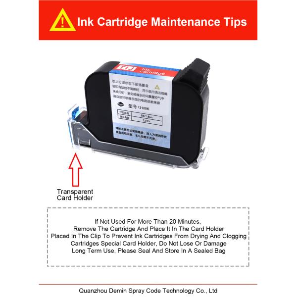 Demin 3180K Ink Cartridge 12.7mm Inkjet Black High Adhesion Ink Non-fading Fast Drying Printer Ink Used for Inkjet Printer