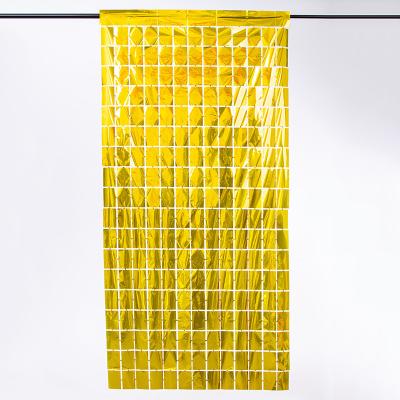 Waterproof Square Foil Fringe Curtain 200cm Gold Foil Fringe Backdrop