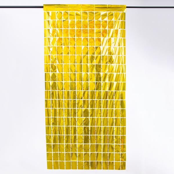 Waterproof Square Foil Fringe Curtain 200cm Gold Foil Fringe Backdrop