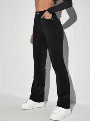 Black corduroy stretch bell bottoms