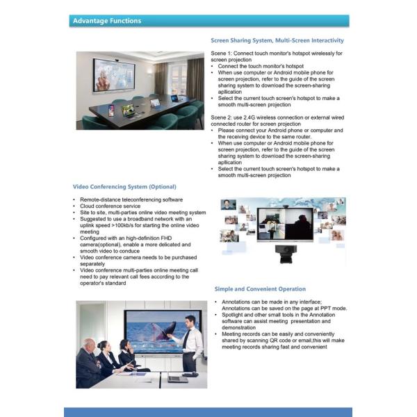 IBoard 4K 75 Inch Smart Whiteboard Lcd Interactive Touch Display for Teaching and Conference Interactive Flat Panel