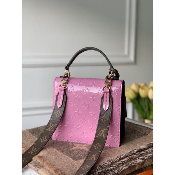 M90568 Spring Street Monogram Vernis patent leather and Monogram coated carvas and Epi leather handbag