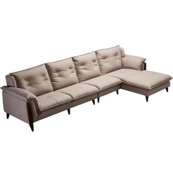 Fabric Leather 3 Seater Modern Living Room Sofa With Cushion