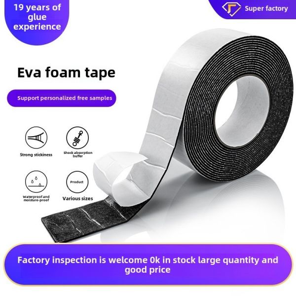 Acrylic Black Foam Tape High Viscosity Double-Sided EVA PE Material for Carton Sealing Masking Car Interior Sealing Strip
