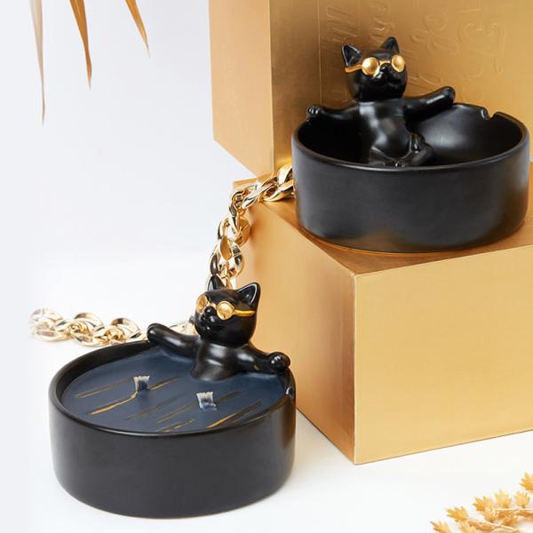 Hippop Dog And Cat Customized 3D Ceramic Candle Holder For Decoration Gift