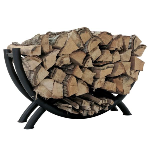 Construction Black Steel Fence Fireside Metal Log Storage Rack 19 Height