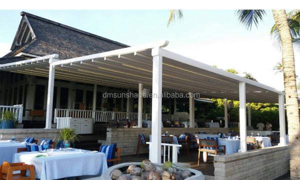 Sunshade Pergola Awning Kits Patio Rain Cover Roof PVC With LED Lights