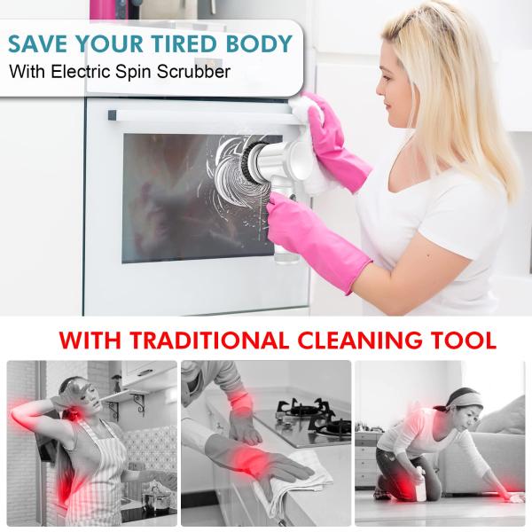 USB Rechargeable Kitchen Dishwashing Brush for Household Cleaning of Sink and Bathtub