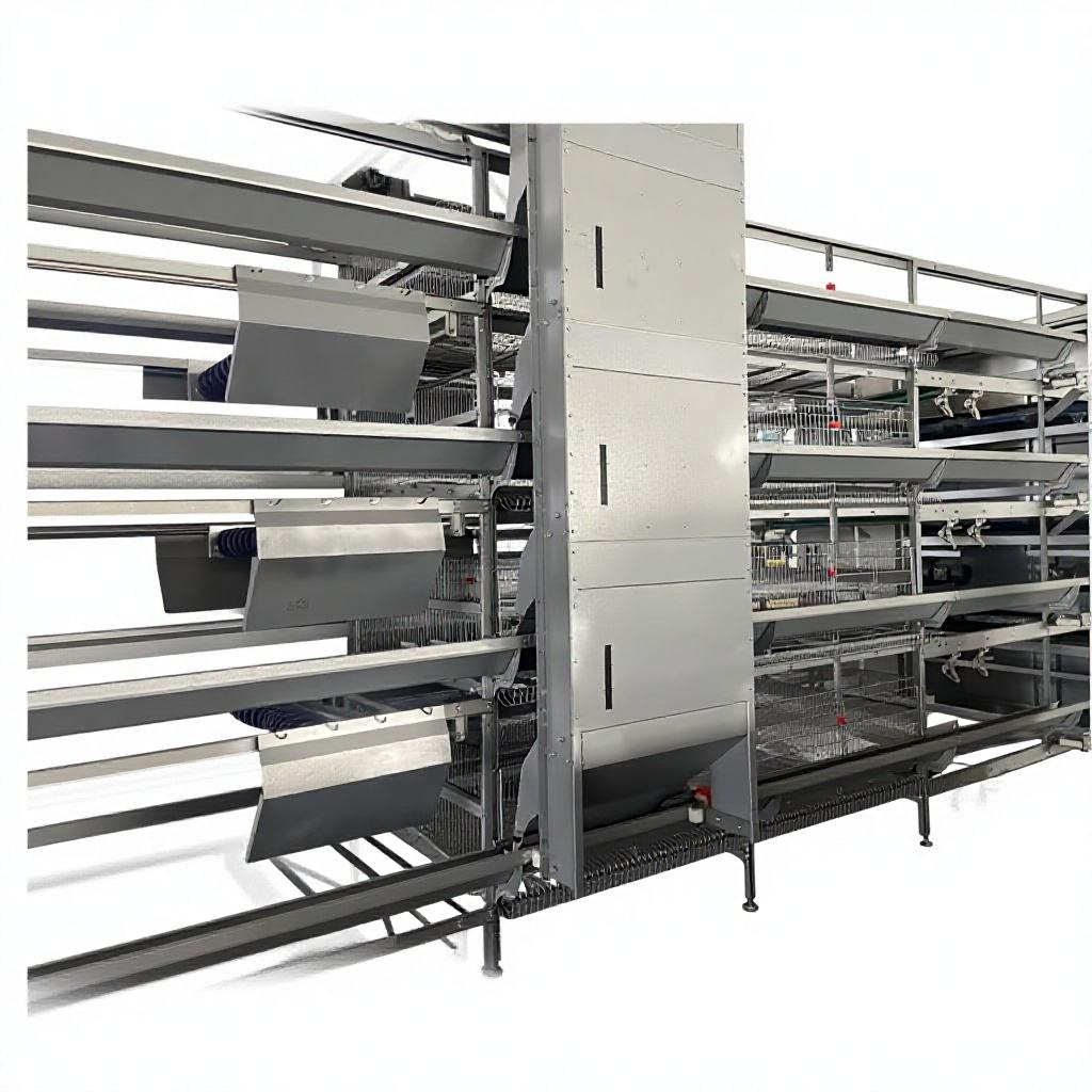 Hot-Dip Galvanized Steel Broiler Cage System with 50-Year Warranty and Automatic Feeding System for Poultry Farming