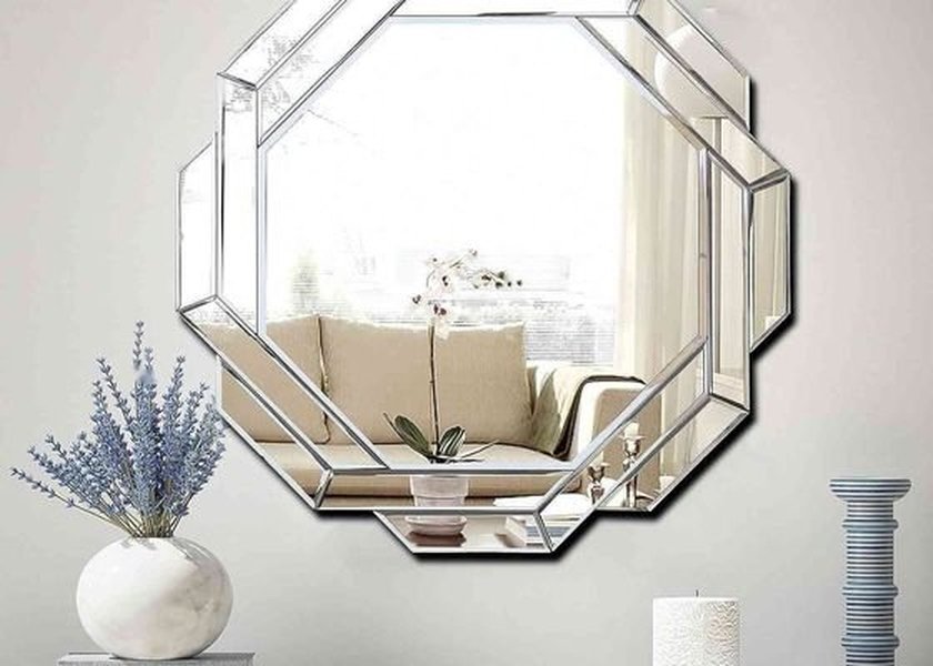Wall Mounted Console Table with Silver Mirror Finish and Modern Design for Entryway