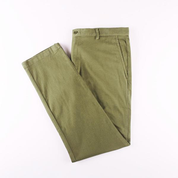 Mens Casual Elasticated Waist Straight Leg Linen Trousers Solid Color Customized