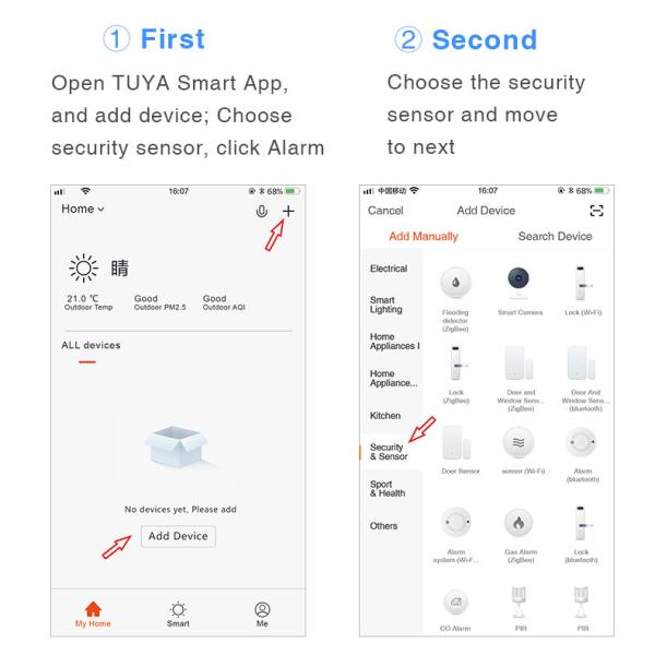 Glomarket Оптовая Tuya Умный Детектор Дыма Беспроводной Пульт Дистанционного Сигнализации Бытовой Датчик Дыма Поддержка OEM