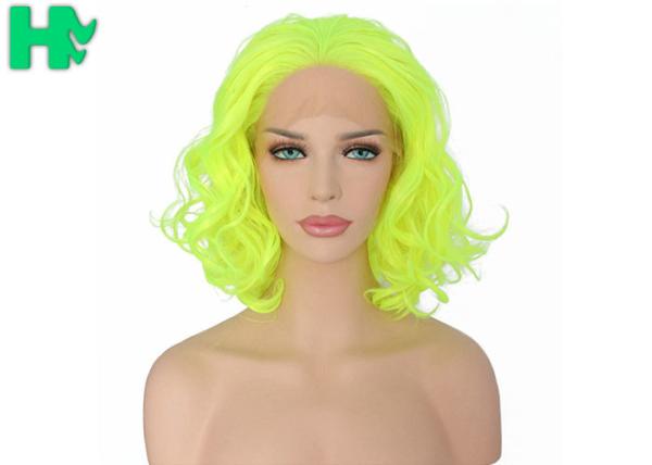 Graceful Green Curly Famale Colonial Costume Wig 12 Inch HT Fiber Material