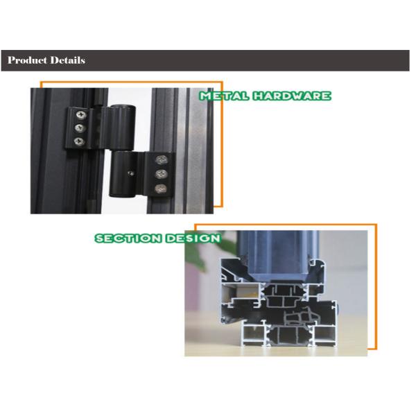 Vertical Swing Aluminium Casement Doors , Internal Double Casement Door ISO9001