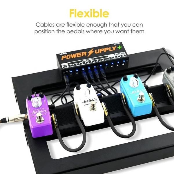 Short Golden Right Angle Mono TS Jack Instrument Guitar Patch Cable for Guitar Effects Pedal Board