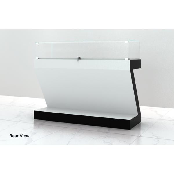 White Coating MDF Jewelry Showcase Display with Wooden + Glass + Lights + Acrylic