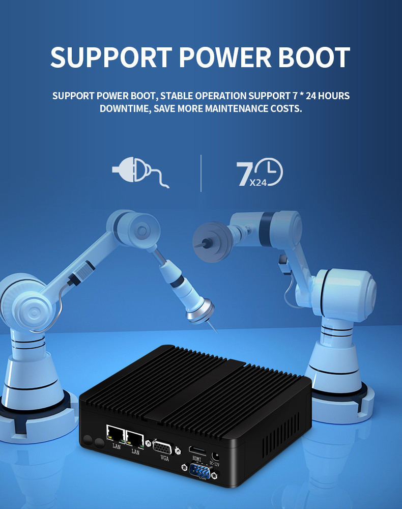 Врезанный Fanless промышленный хозяин управлением ПК пылезащитный